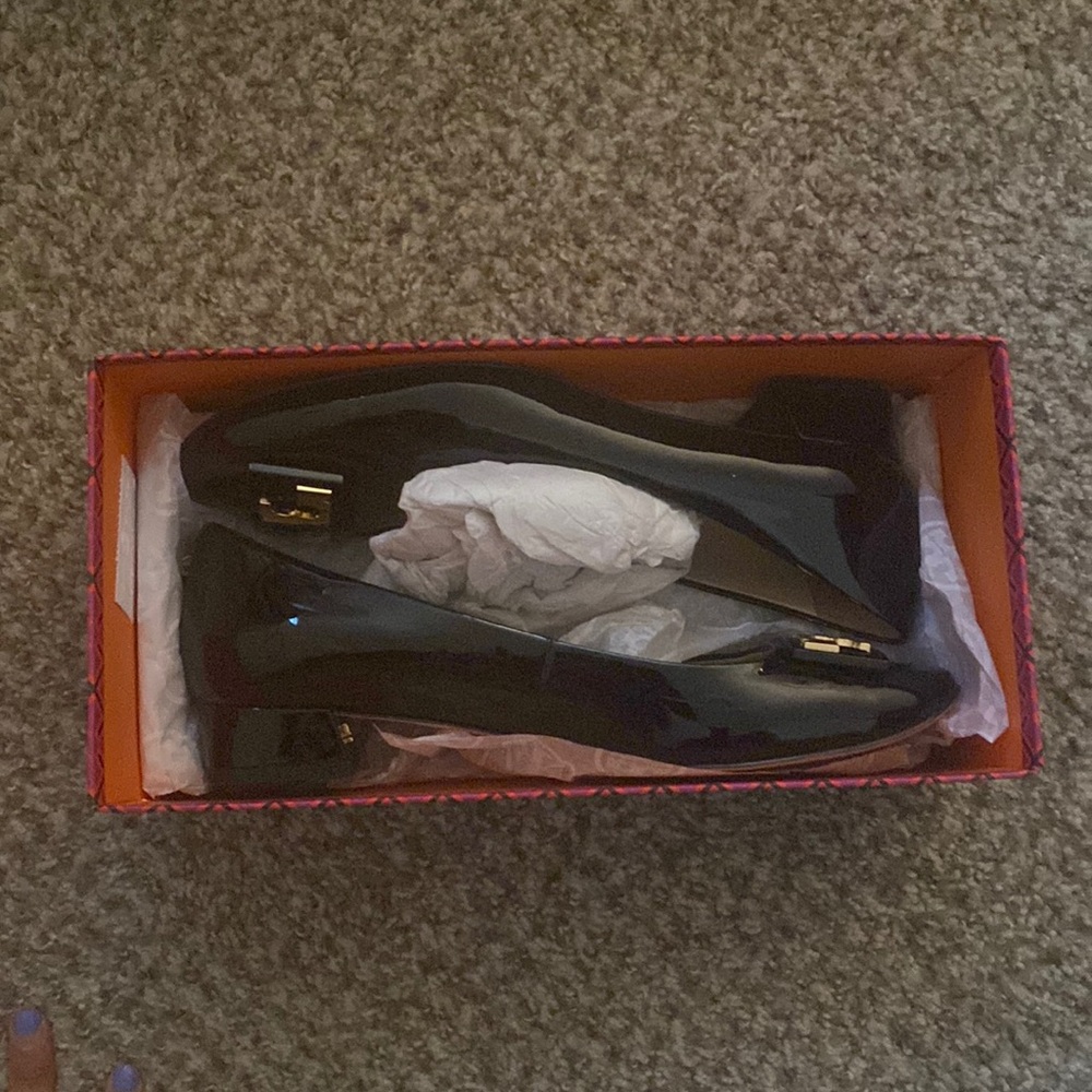 Black Patent Tory Burch Flats